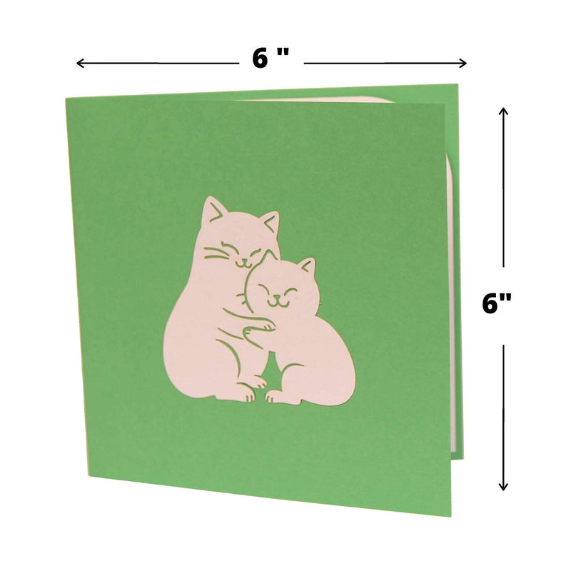 CUTE POPUP Premium Italy Paper 3D Mother Cat Pop Up Card - Handmade Mother's Day, Birthday Card for Mom Meaningful Gift for Animal Lovers, Cat Lovers (6x6 inches) - Image 4